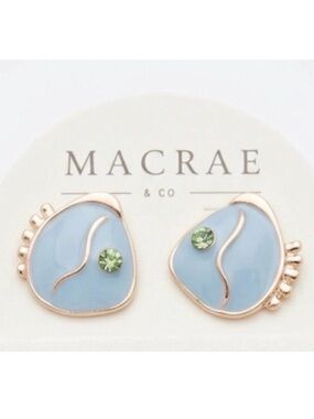 NWT ⚜️🩵⚜️ MACRAE & Co Le Mikuni Stud Earrings In Periwinkle